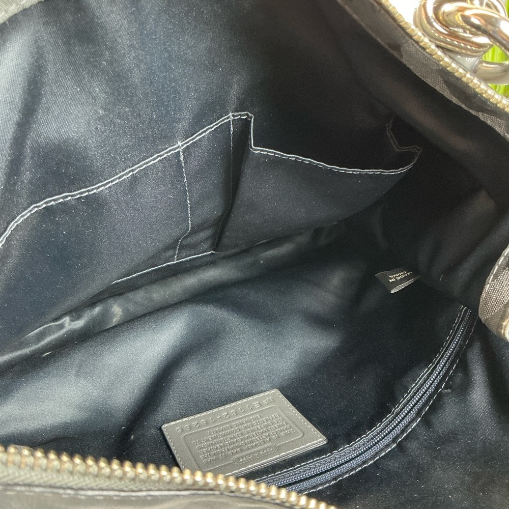 Coach Y2K Kristin 18286 Op Art Gray Silver Metallic Signature Hand Shoulder Bag‎ - Picture 13 of 15